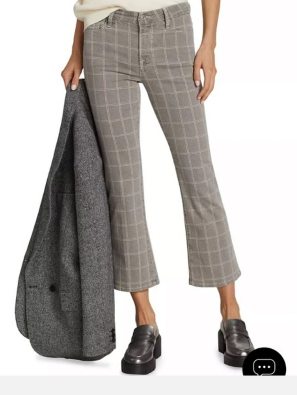 FRAME Le Crop Mini Boot Plaid Pants | Women’s Size 29 | Cropped Flare Trouser